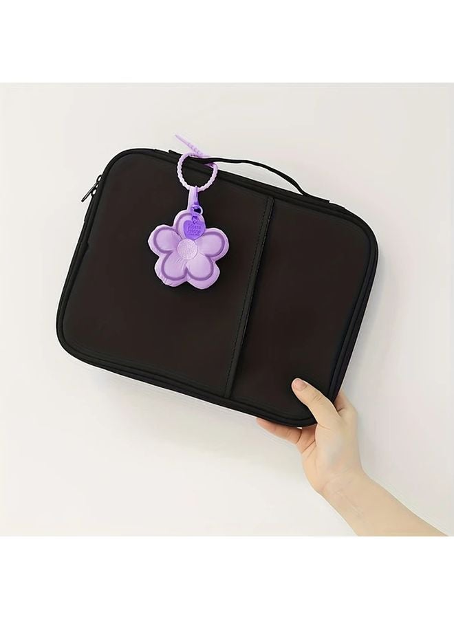 Black 9 11 Inch Floral Tablet Case Shockproof Large Capacity Anti Drop Portable Handle - Image 1